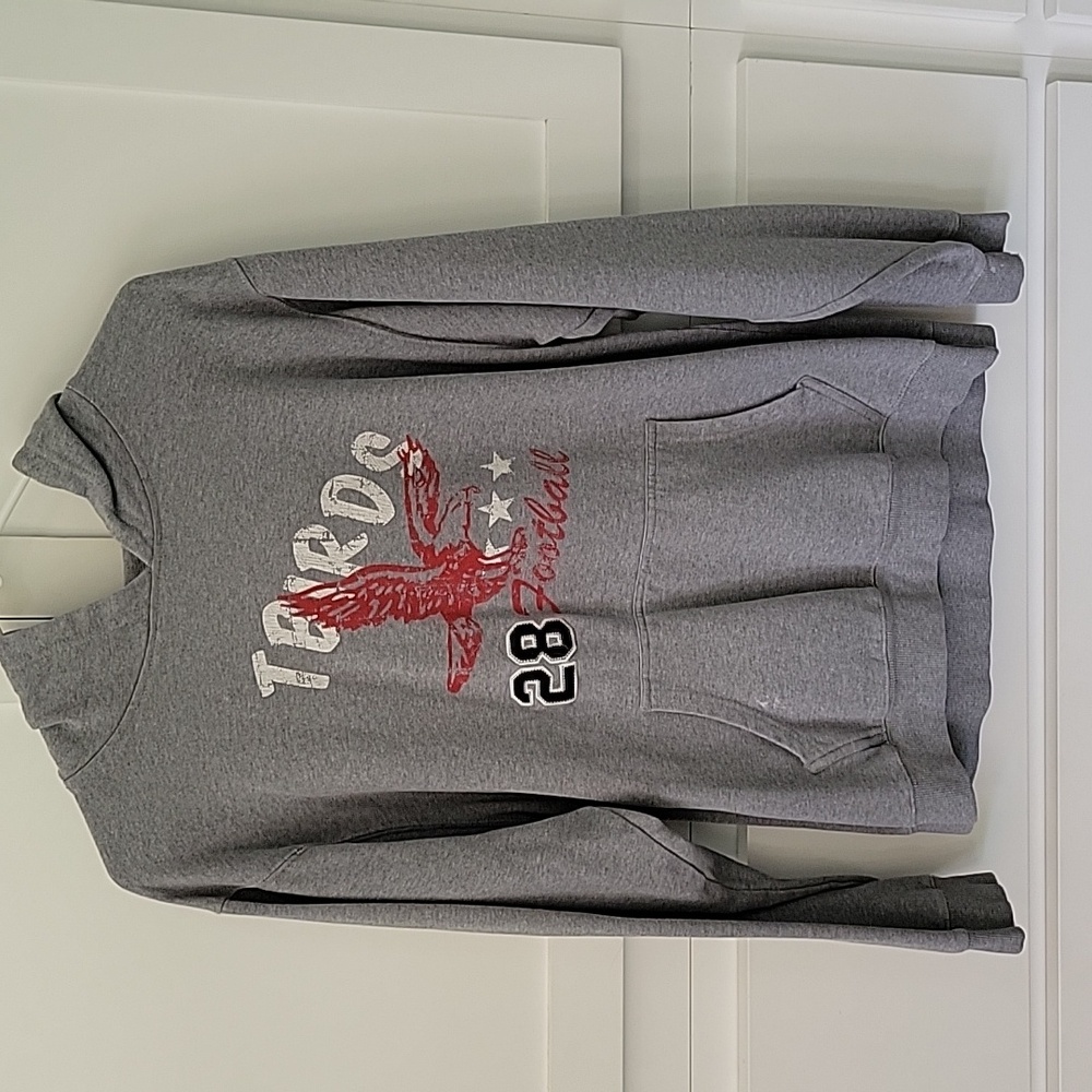 Urban Pipeline Gray Hoodie with Red Graphic